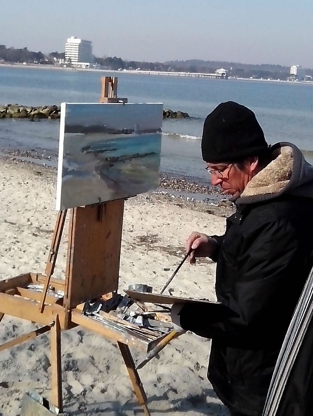Maler am Strand