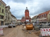 Rathaus, Vorderseite, Baustelle